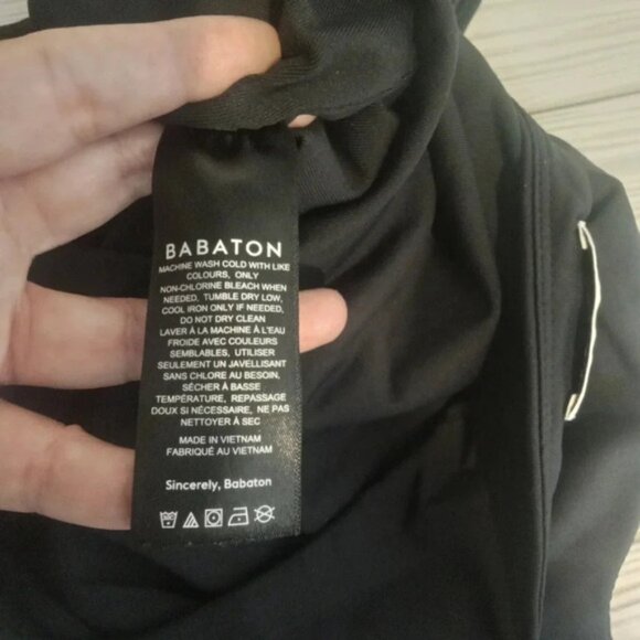 Babaton aritza bodysuit or swimsuit thong style black size large - Picture 6 of 7